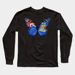 Caymanian Flag  Butterfly - Gift for Caymanian From Cayman Islands Long Sleeve T-Shirt